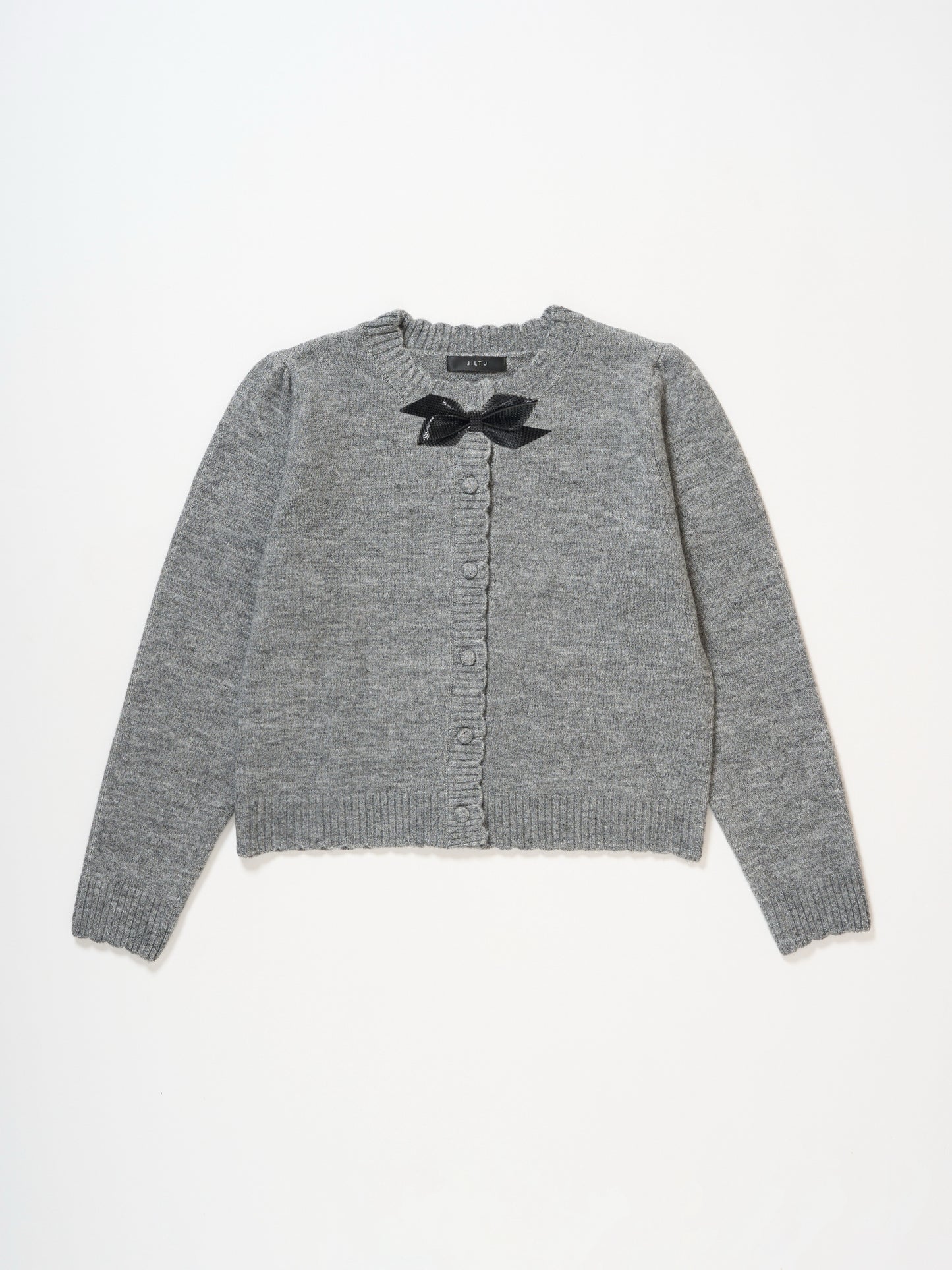 scallop knit cardigan (glay)