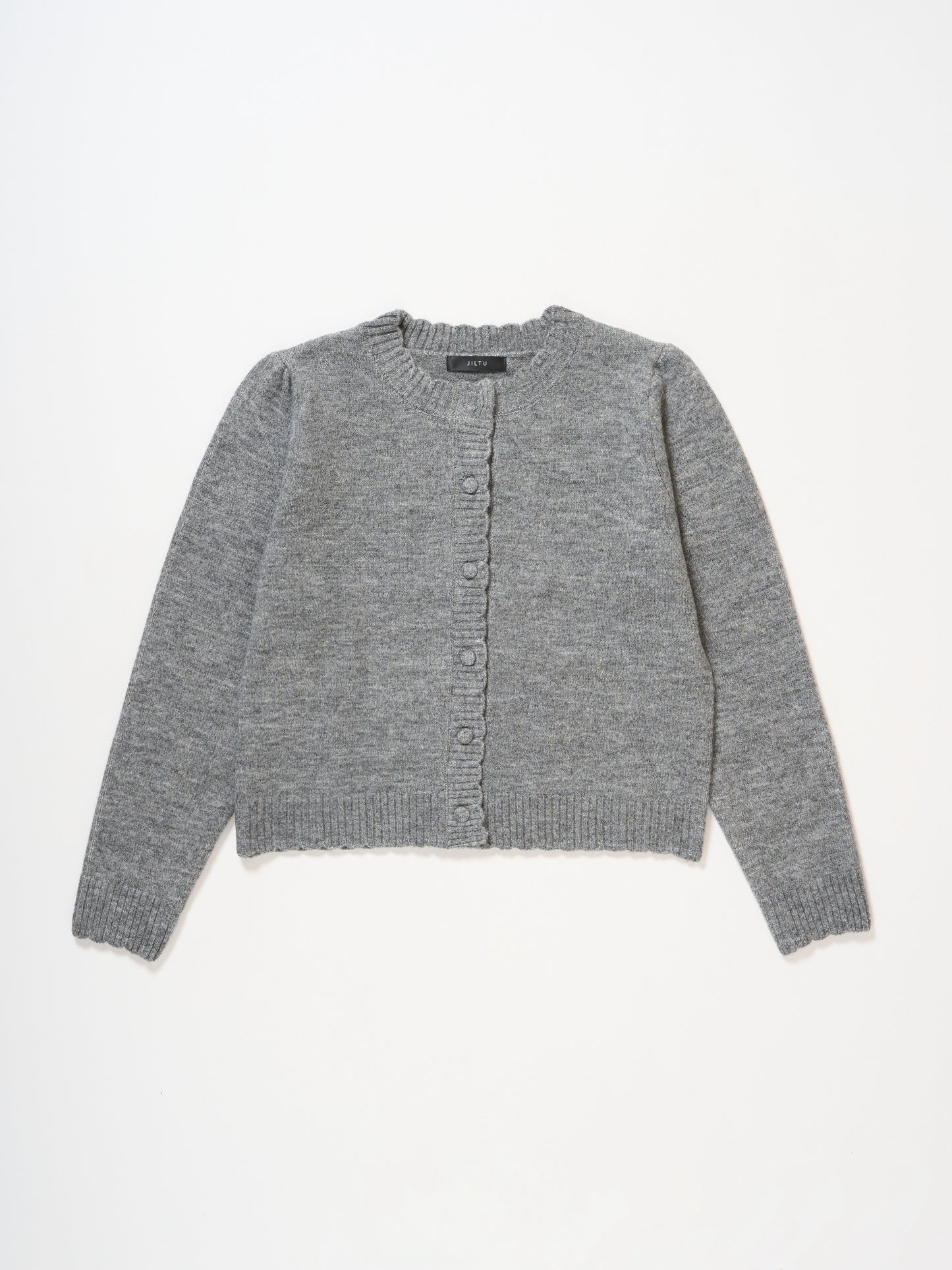 scallop knit cardigan (glay)
