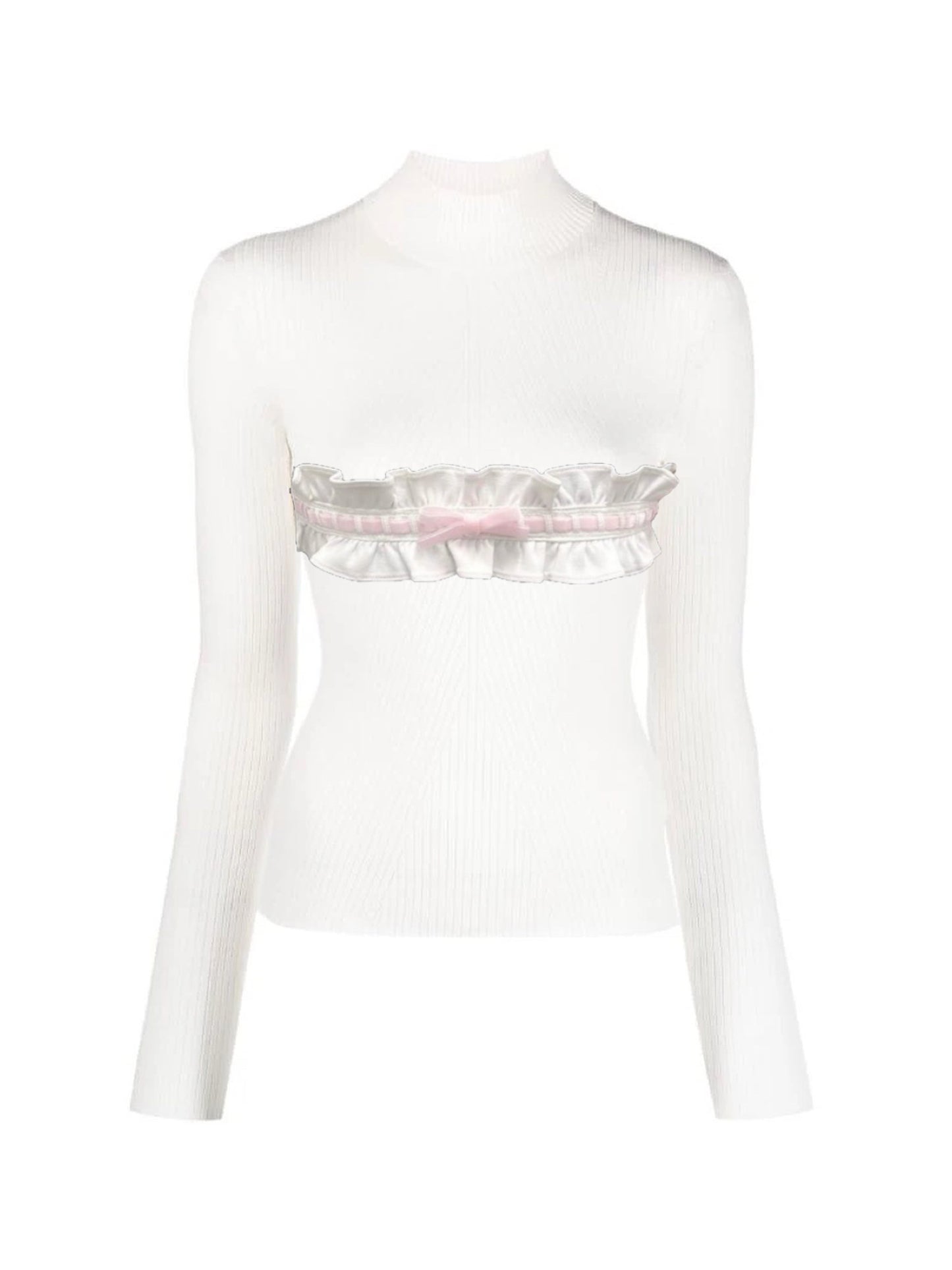 petit frill knit(white/pink)