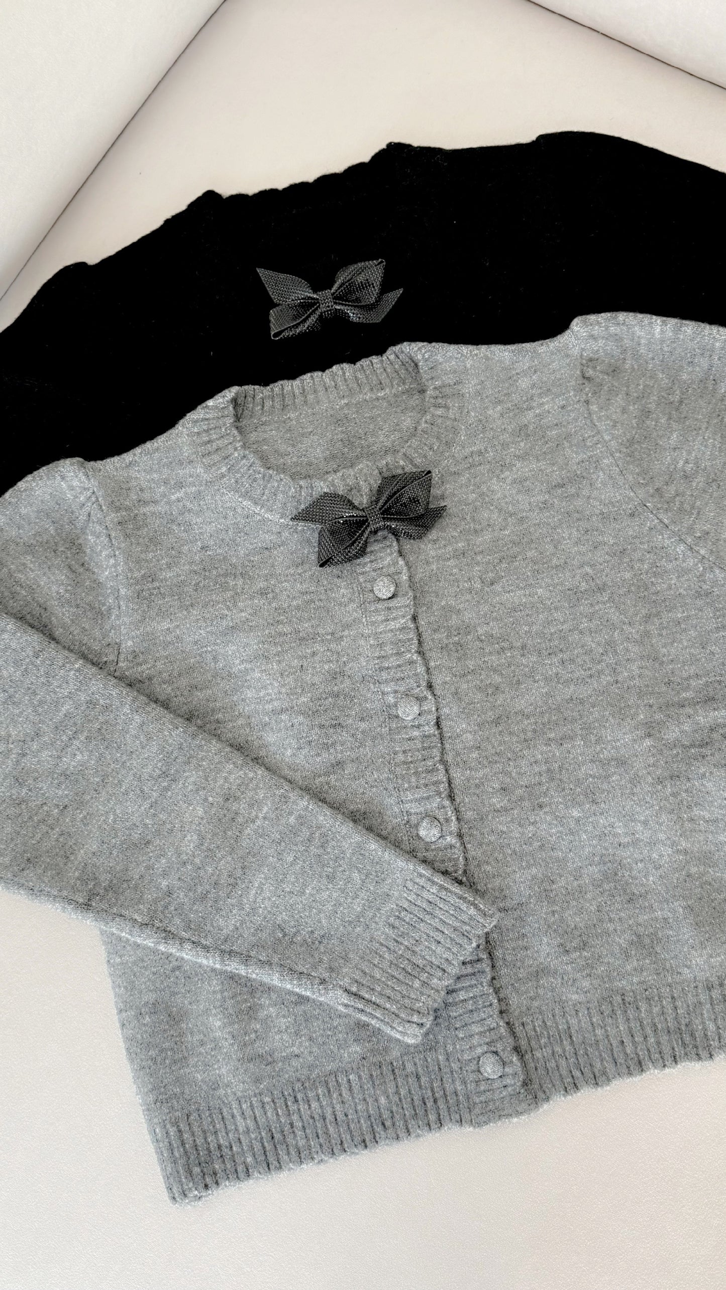 scallop knit cardigan (black)