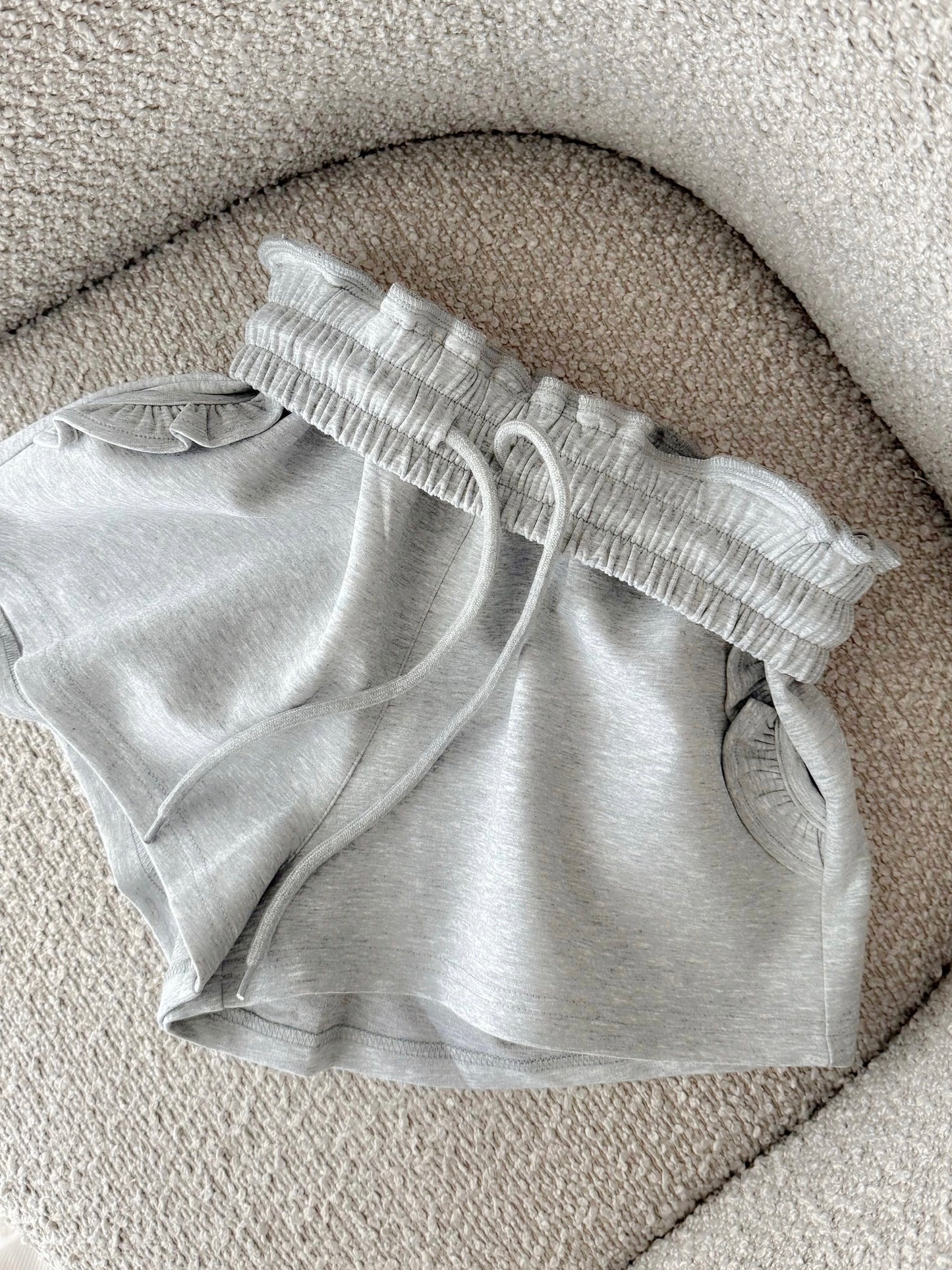 frill sweat short pants (grey)