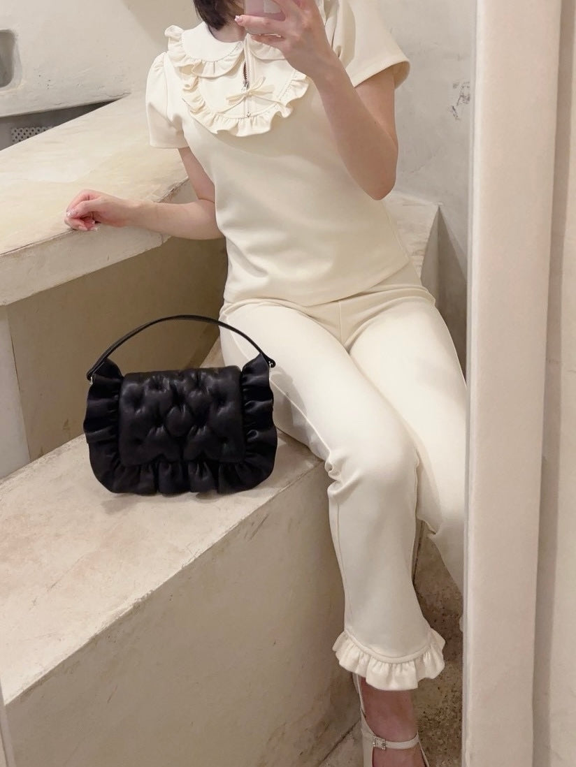 romantic frill pillow bag(black)