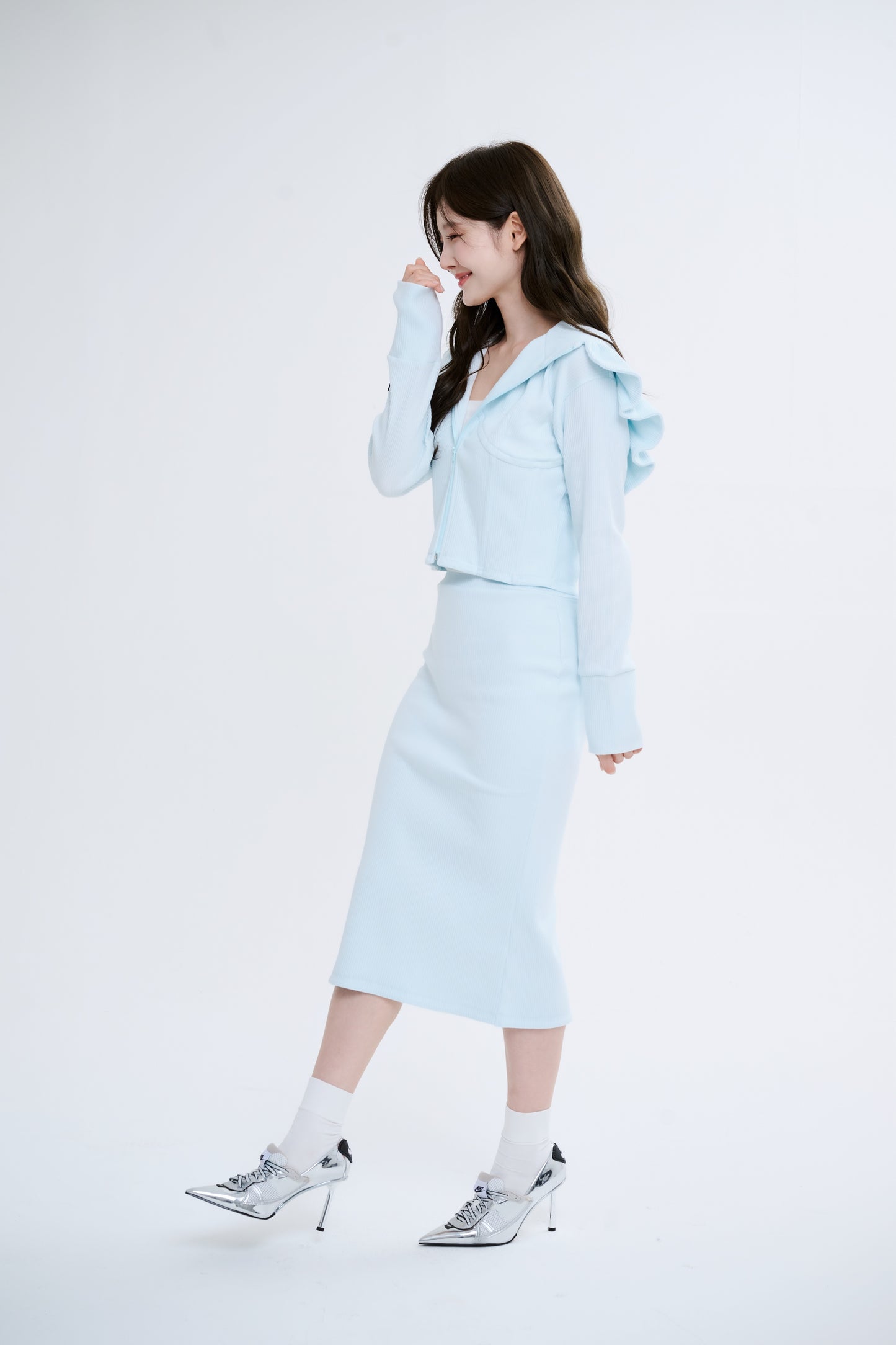 lib long skirt (baby blue)