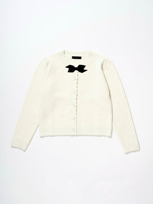 scallop knit cardigan (white)