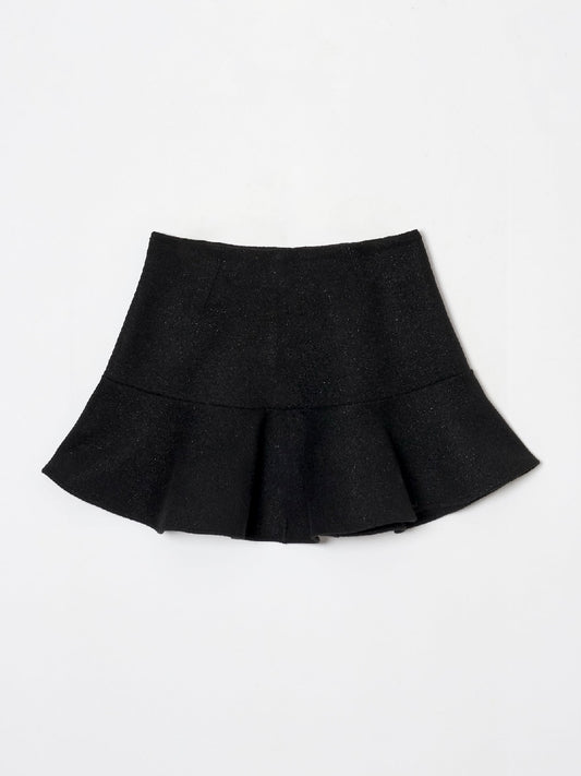 flare mini skirt(black)