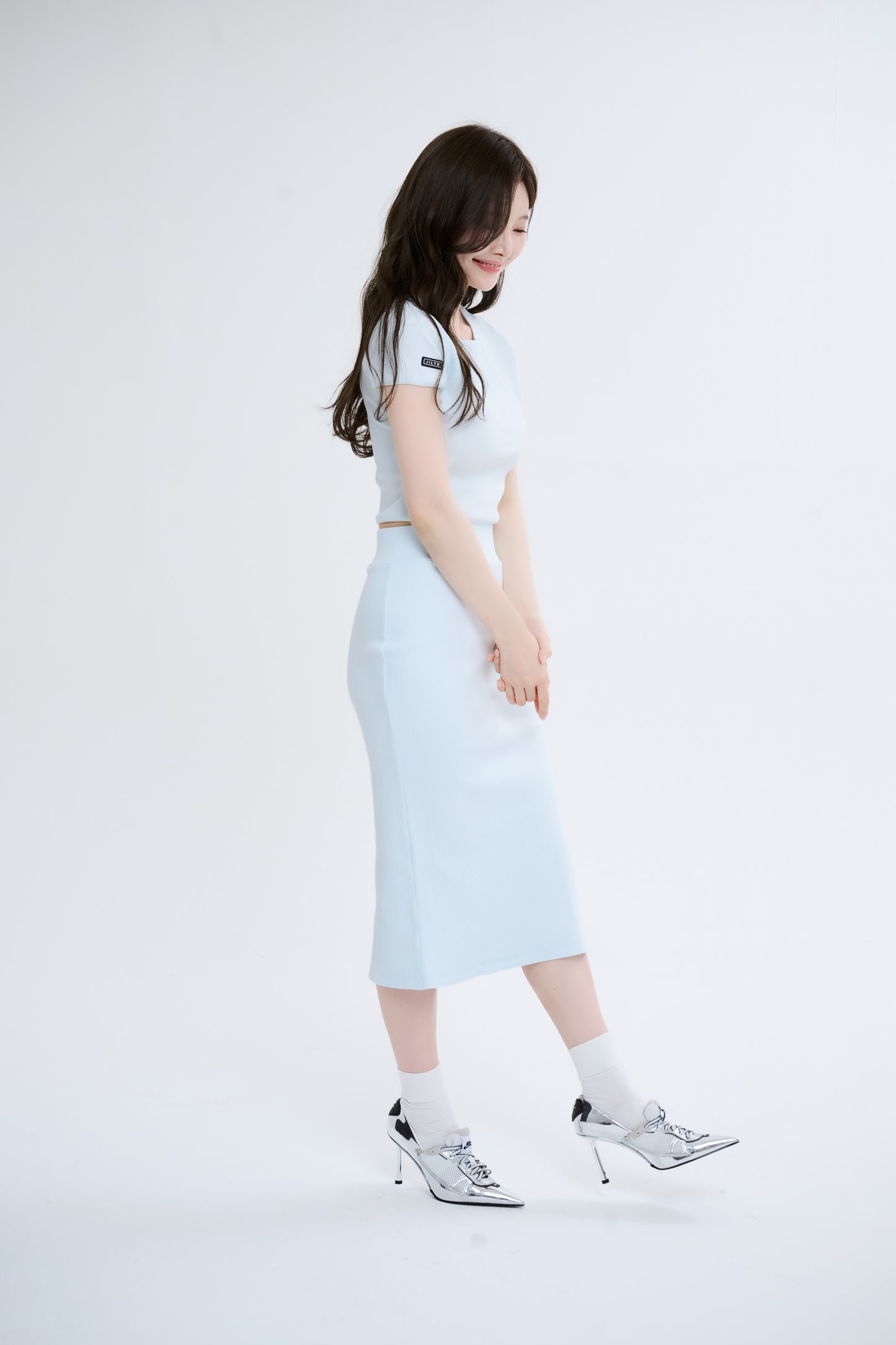 lib long skirt (baby blue)