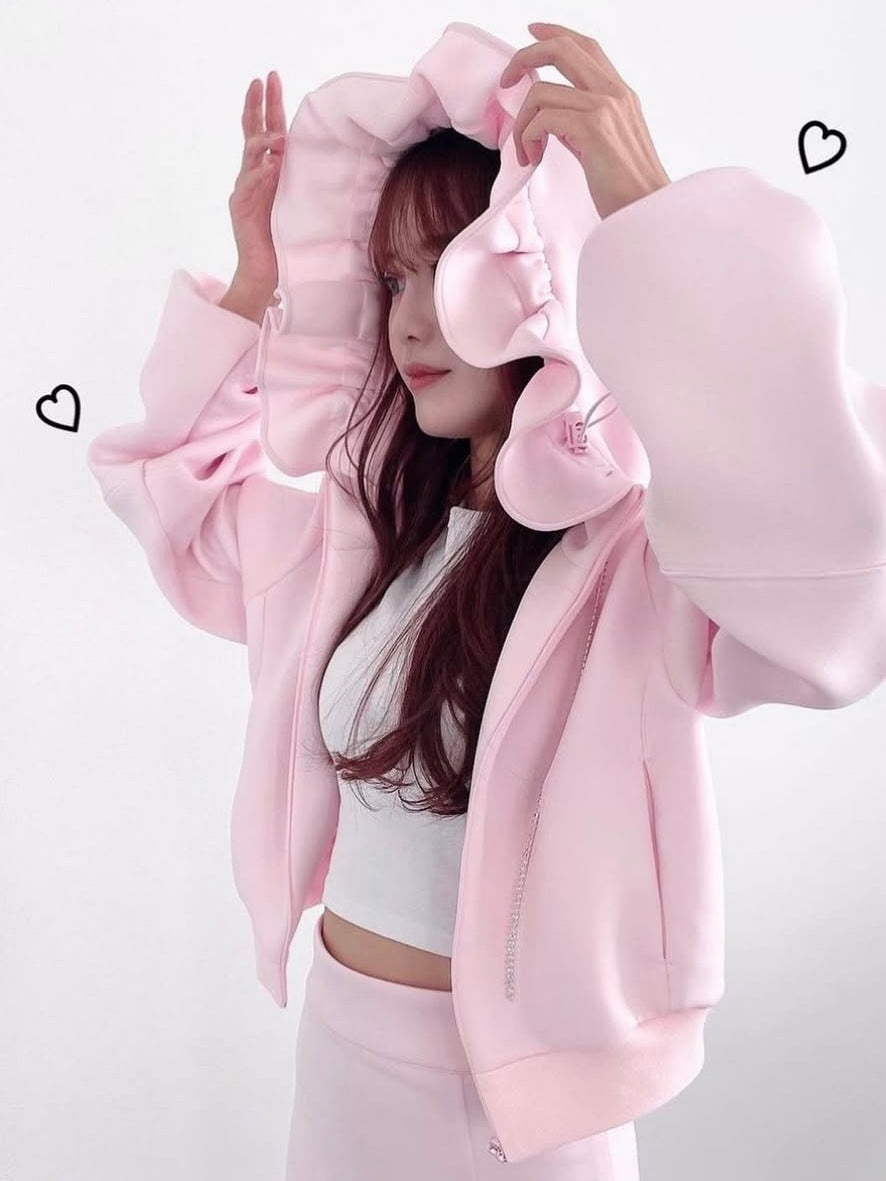 baby frill hoodie(pink)