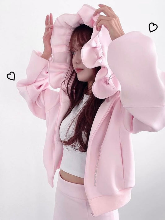 baby frill hoodie(pink)