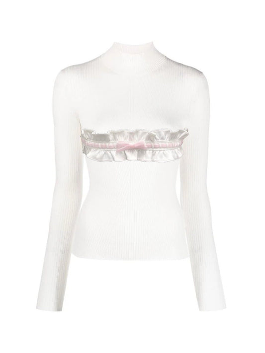 petit frill knit(white/pink)