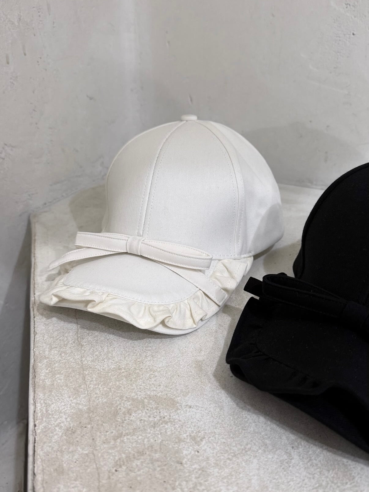 petit frill ribbon cap(ivory)