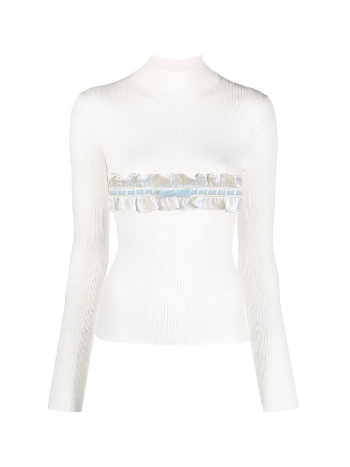 petit frill knit(white/blue)