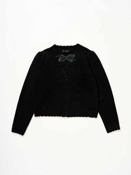 scallop knit cardigan (black)