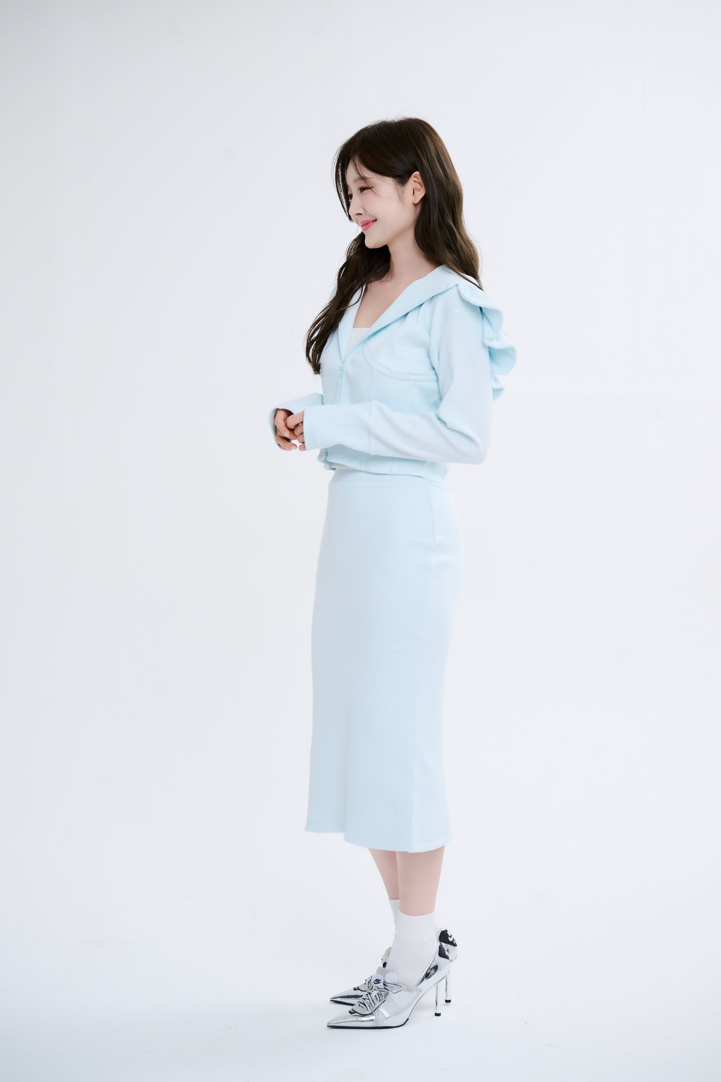 lib long skirt (baby blue)