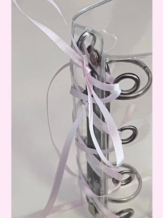 lace up ribbon 2-ring planner