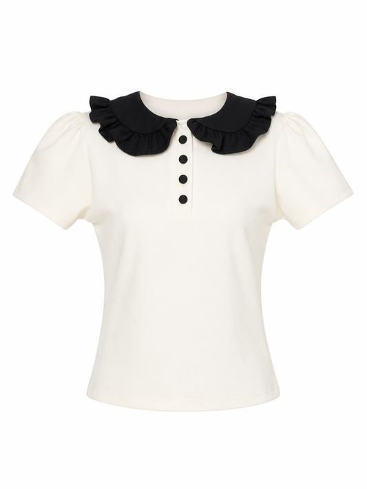 petit frill polo(ivory)