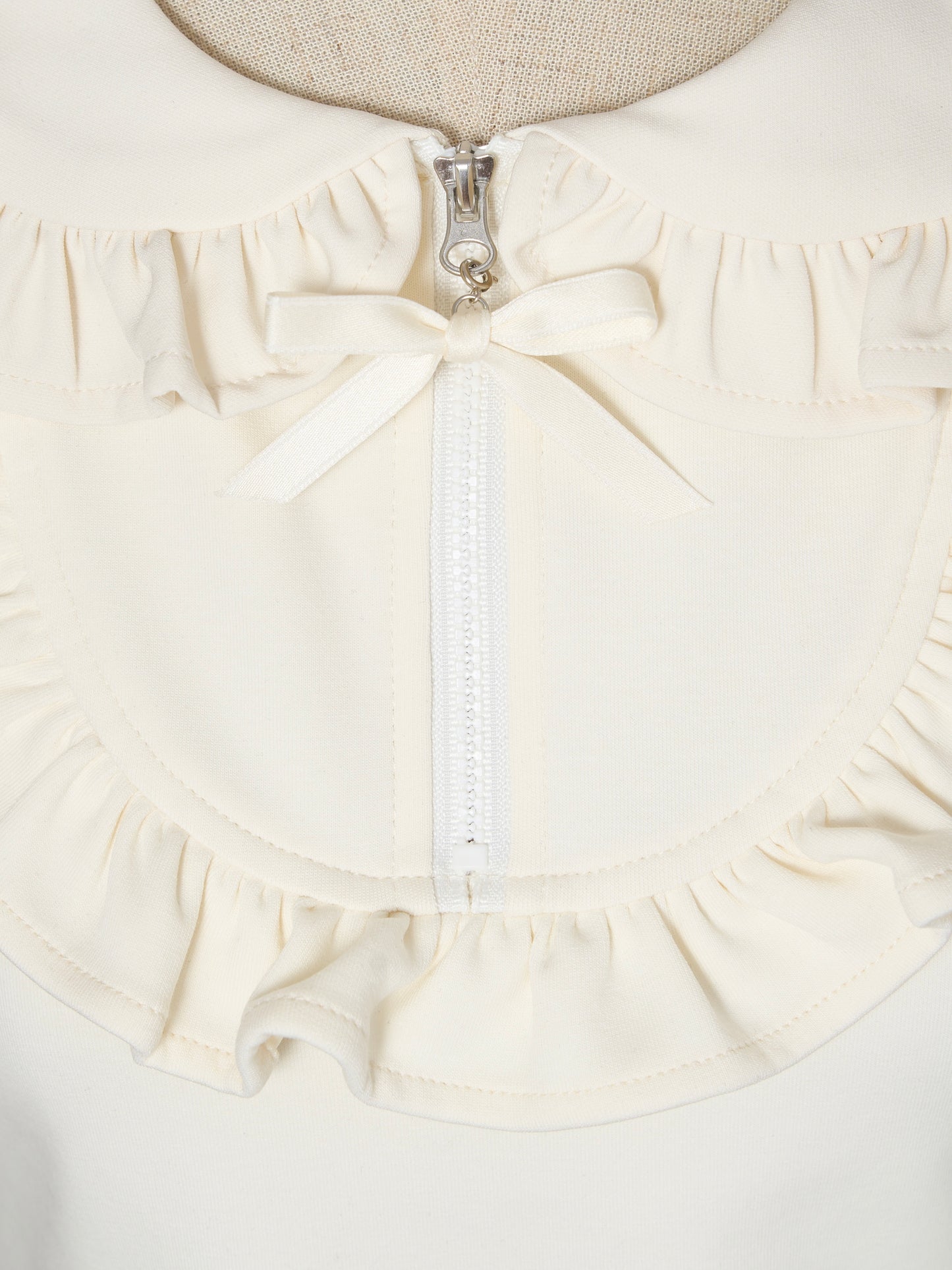 petit frill ribbon zip polo(ivory)