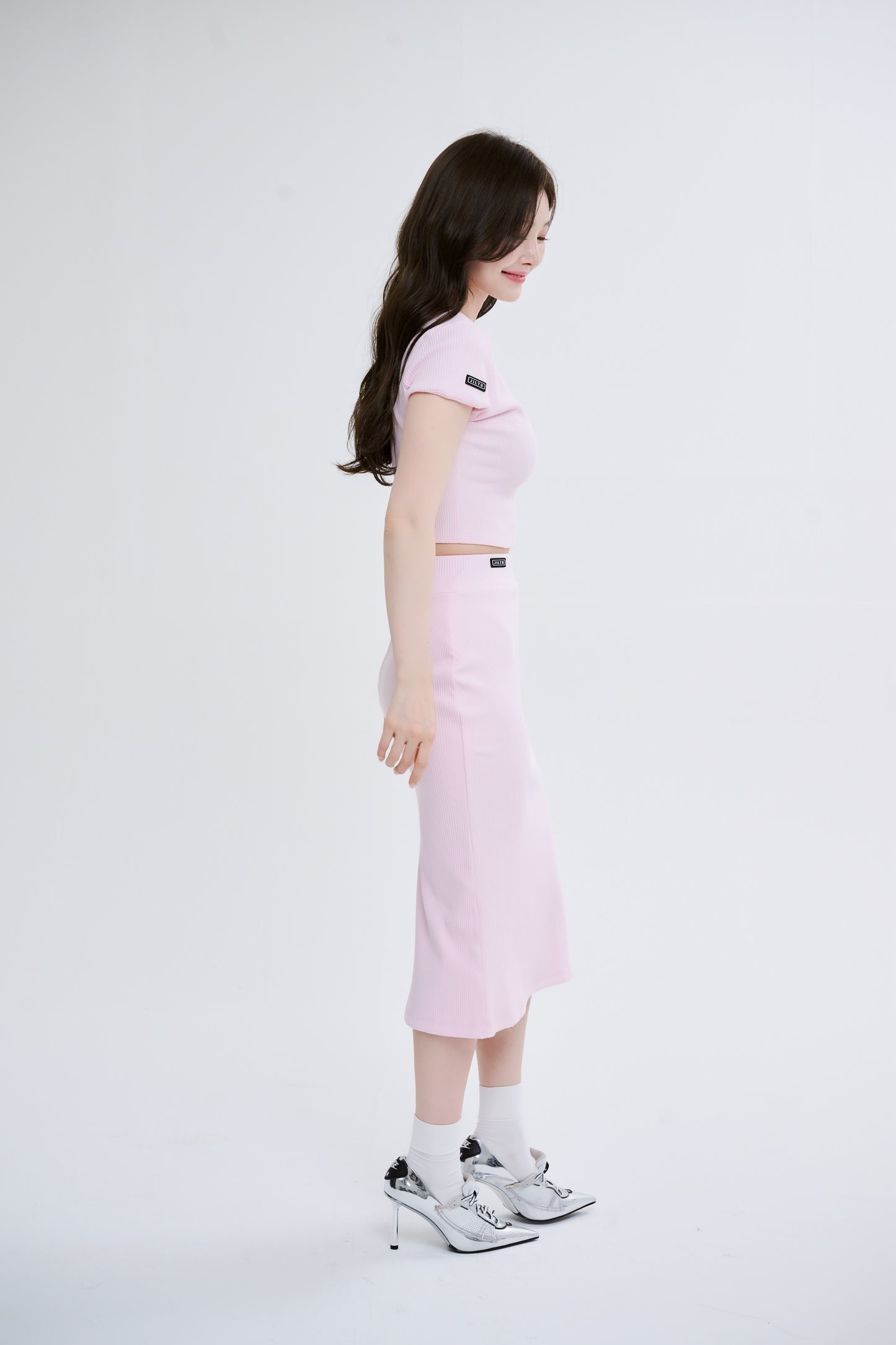 lib long skirt (baby pink)