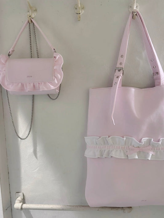 petit frill tote bag (baby pink)