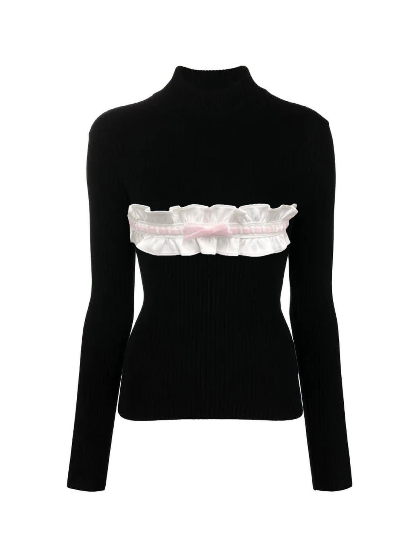 petit frill knit(black/pink)