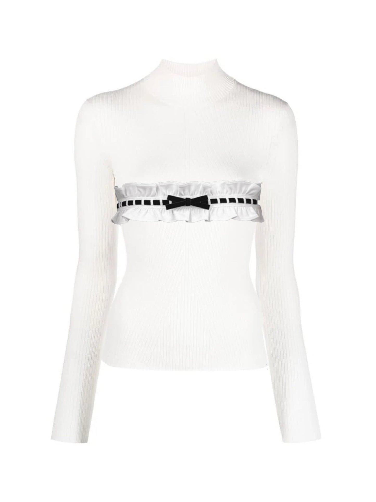 petit frill knit(white/black)