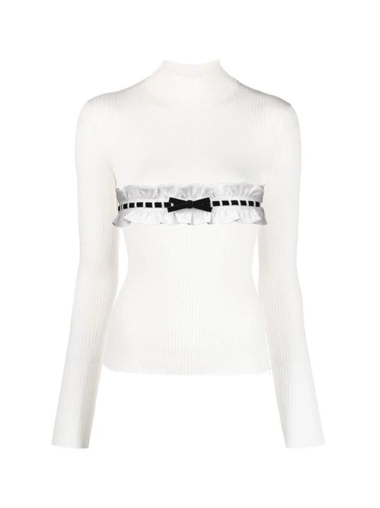 petit frill knit(white/black)