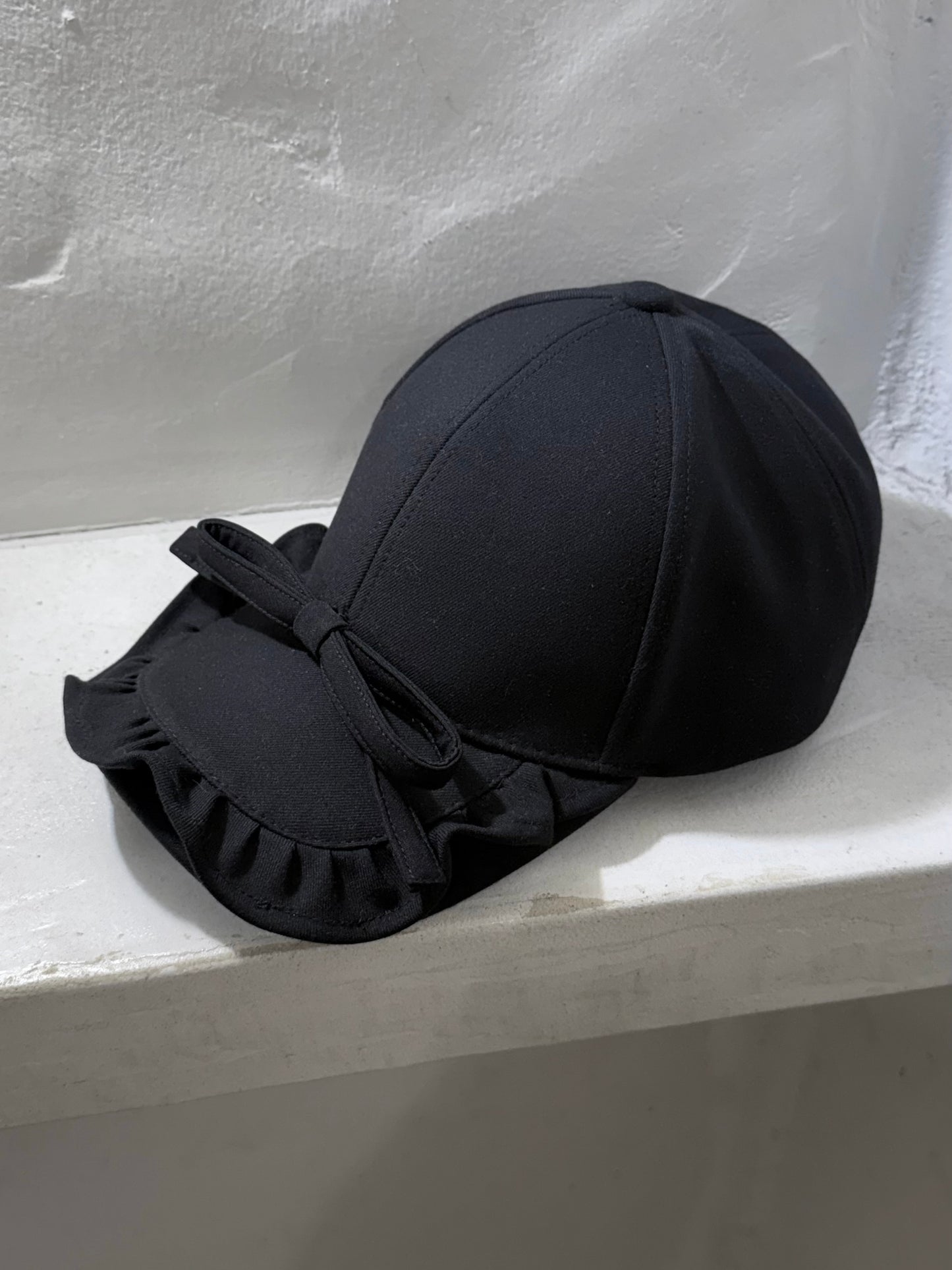 petit frill ribbon cap(black)