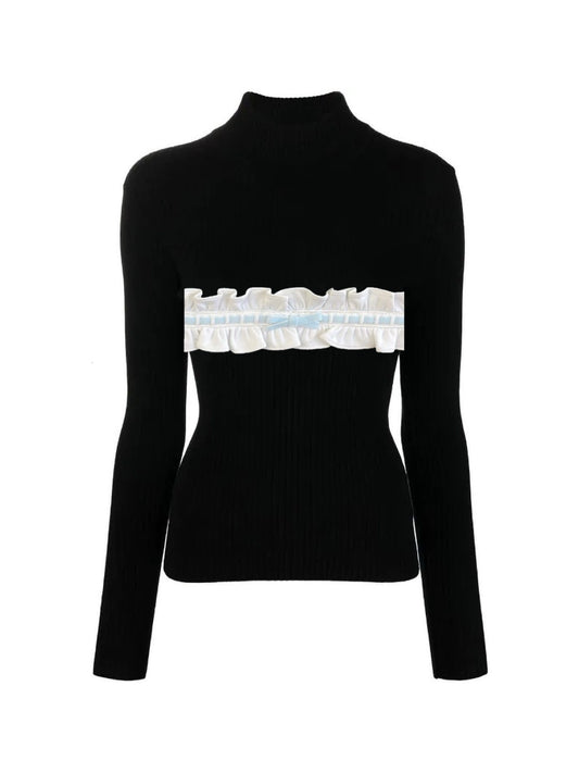 petit frill knit(black/blue)