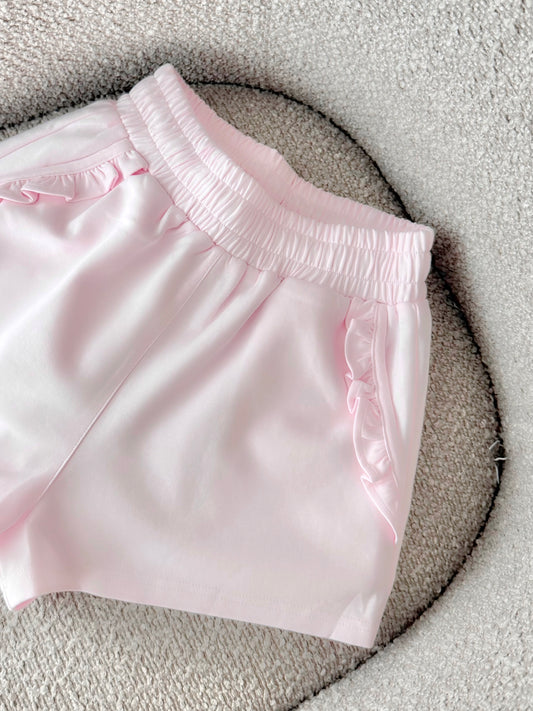 frill sweat short pants (pink)